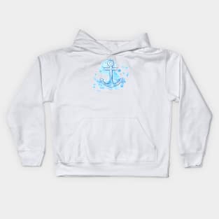 Anchor in watercolor and ink Kids Hoodie